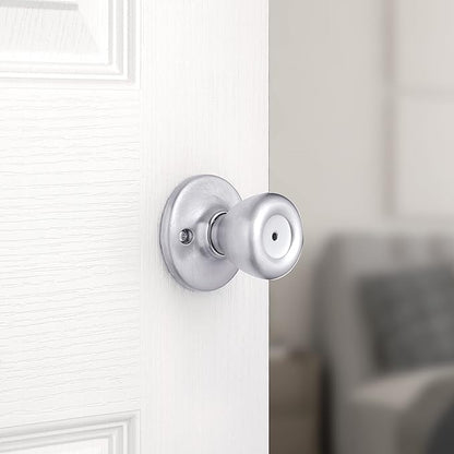 Kwikset 93001-871 Tylo Bed & Bath Knob in Satin Chrome (Pack of 2)