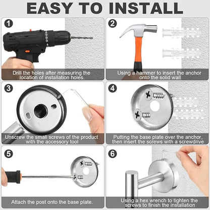 Blulu 30 Pcs Bathroom Hardware Set, Towel Bar Accessories, Brushed Nickel | Stainless Steel Bathroom Accessories, Wall Mounted 16 Inch Towel Racks, Hook, Ring, Toilet Paper Holder Kit Modern Decoration