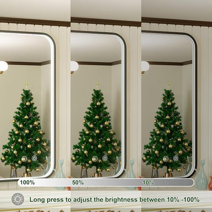 30"x30" Black LED Bathroom Mirror with Lights, 3000K/4500K/6000K | Anti-Fog, Stepless Dimmable, Memory Function, Wall Mounted Aluminum Frame Lighted Bathroom Vanity Mirror, ETL Listed