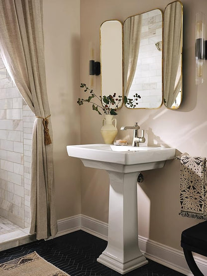 Moen S6981NL Flara One-Handle Single Hole Bathroom Faucet with Drain Assembly, Polished Nickel