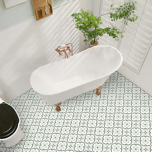MORCART Peel and Stick Floor Tile, 20Pcs - 7.87" x 7.87" Vinyl Flooring Waterproof DIY Flooring for Bathroom, Kitchen, Fireplace, Pet House, Wall, Stairs, Bedrooms