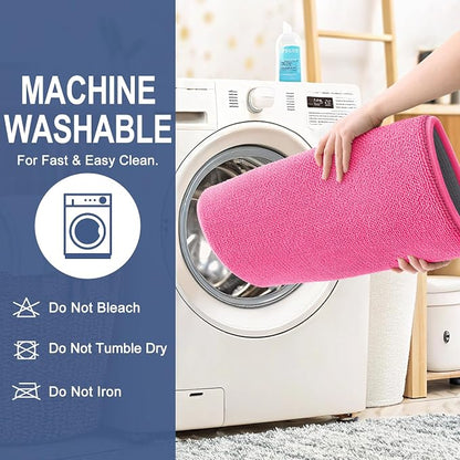 OLANLY Memory Foam Bathroom Runner Rugs 59x24, Absorbent Long Mat, Hot Pink | Soft Quick Dry Bath Rugs, Non-Slip Carpet, Machine Washable Mat for Bathroom Floor, Tub and Shower, Home Decor Accessories