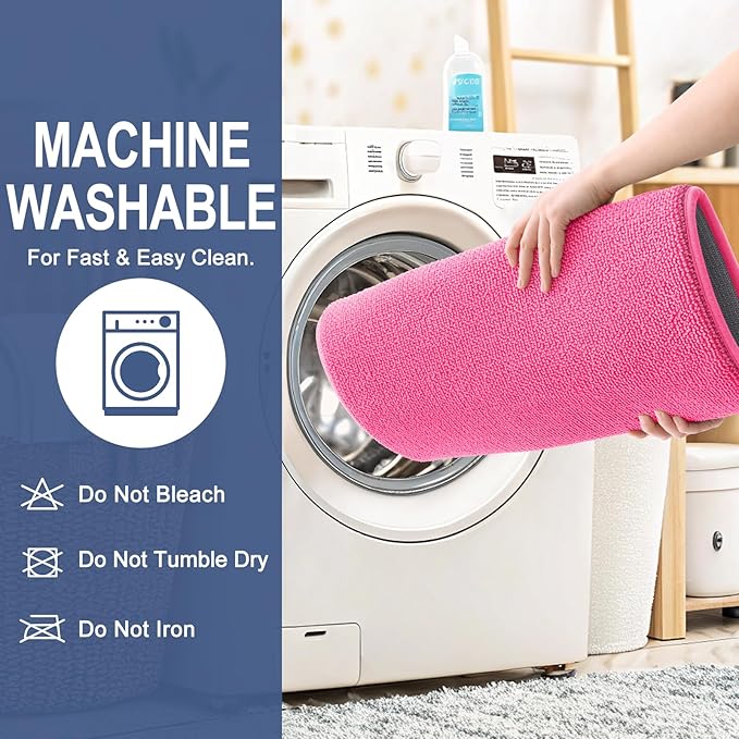 OLANLY Memory Foam Bathroom Runner Rugs 47x20, Absorbent Long Mat, Hot Pink | Soft Quick Dry Bath Rugs, Non-Slip Carpet, Machine Washable Mat for Bathroom Floor, Tub and Shower, Home Decor Accessories