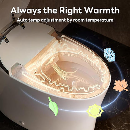 CANEST Smart Toilet with Bidet Built in, Elongated Bidet Toilet with Tank, 1000g MaP Flushing, ADA Comfort Height, Auto Open Close, Auto Temperature Control Heated Seat, Blackout Flush(TC-500PRO)