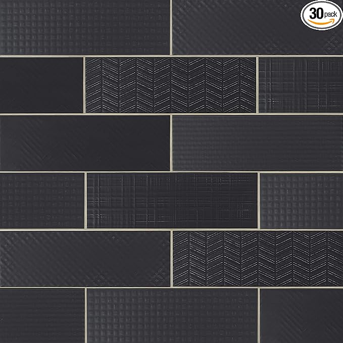 MSI Urbano Ink 4 in. x 12 in. Glossy Ceramic Subway Wall Tile – Bathroom, Kitchen Backsplash, Accent Wall, Shower