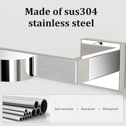 Alise Towel Bar Towel Rack for Bathroom Wall Mount 12 Inch,Polished Chrome | SUS304 Stainless Steel Bathroom Towel Holder, Full Square Towel Rod Towel Hanger for Bathroom Lavatory Kitchen
