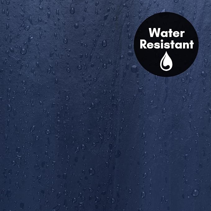 Americanflat 71x74 Solid Blue Shower Curtain - Water-Resistant Long Shower Curtain with Durable Metal Grommets and 12 Hooks - 100% Polyester