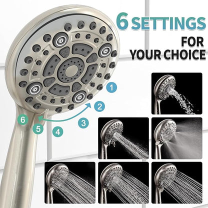 SR SUN RISE Shower Faucet - 10 Inch Multifunctional High Pressure Shower Head System with Handheld Shower Head Fixtures - Valve Included - Brushed Nickel