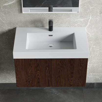 Dowell 30" Bathroom Sink,Single Bowl Vanity Basin,Rectangular Drop-In Bathroom Sink with Overflow,White-000 3018BP