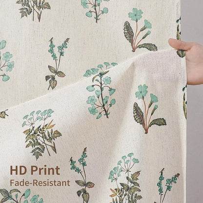 Colorful Star Farmhouse Floral Linen Shower Curtain, Vintage Boho Shower Curtain for Bathroom, French Country Pattern Waterproof Bathroom Curtains, 72" W x 72" L
