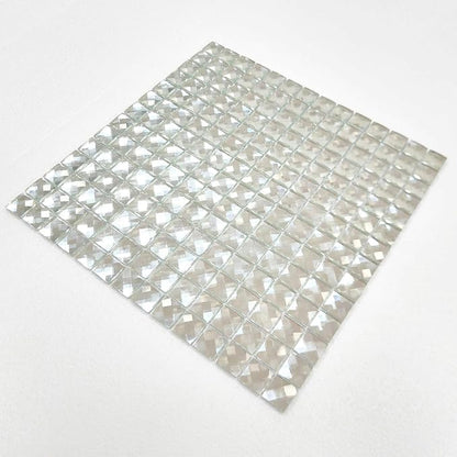 Mirror Tiles Silver Bathroom Wall Sheets Crystal Diamond Mosaic Tile Backsplash Kitchen Bevel Glass Subway Home Improvement Materials [Pack of 11PCS(12x12x0.16 Inches/Each)]