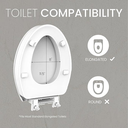 Swiss Madison Ryse 3 in. Raised Elongated Soft Close ADA Compliant Toilet Seat in Glossy White