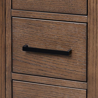 Beckford 48-Inch Brown Oak Single Bathroom Vanity with Sink, 1.5-Inch Edge Italian Carrara Marble Countertop & 4" Backsplash, Soft-Closing Doors & Drawers, Solid Oak Wood Construction