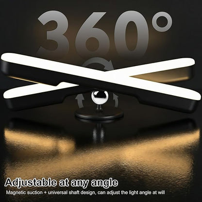 Wireless Vanity Lights for Mirror, Rechargeable Battery Operated Stick on Lamp, Adjustable Makeup Light, Cordless Magnetic LED Bar Renter Friendly Lighting Decor Gift, Black