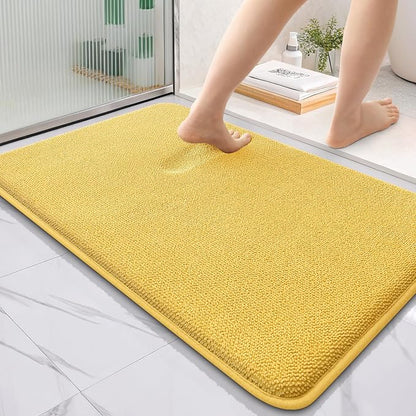 OLANLY Thick Memory Foam Bathroom Rugs 36x24, Absorbent Bath Mat, Yellow | Soft Quick Dry Bath Rugs, Non-Slip, Machine Washable Carpet for Bathroom Floor, Tub and Shower, Home Decor Accessories