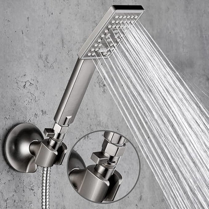 BRIGHT SHOWERS Water Flow Control Valve, Brass Shower Valve with Handle Lever, Flow Regulator Water-Saver Volume, Brushed Nickel