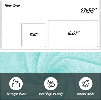 MOONQUEEN Ultra Soft Towel Set-Quick Drying-2 Bath Towels 2 Hand Towels 2 Washcloths - Microfiber Coral Velvet Highly Absorbent Towel for Bath Fitness, Bathroom,Sports,Yoga, Travel(Frozen Blue, 6 Pcs)