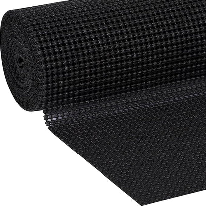 EasyLiner Select Grip Shelf Liner - Easy to Install & Cut to Fit - Non Slip, Non Adhesive, Drawer Shelf & Cabinet Liner for Kitchen, Bathroom, Pantry Cupboards - 12in. x 10ft. - Black - 6 Rolls