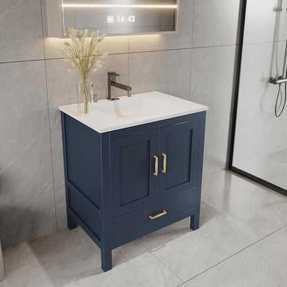 36" Blue Freestanding Bath Vanity with Bottom Drawer, Sink Base Cabinet Without Top (Blue Catalina, 36" Wx21 Dx34.5 H)