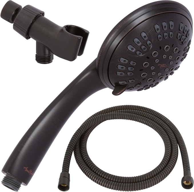 Luxury Handheld Shower Kit - 2.5 GPM - Oil-Rubbed Bronze | 6 Function High Pressure Removable Hand Held Showerhead with Hose and Mount, Easy Install for Boosting Low Water Flow Baths