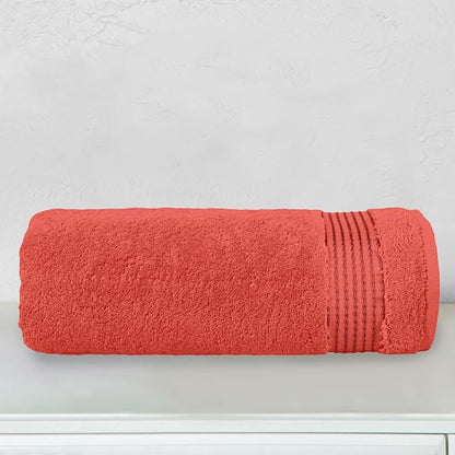Elegant Comfort Premium Turkish Cotton 1 Piece Jumbo Bath Towel - 35 x 70 inch, Luxurious Hotel Spa Quality 100% Turkish Cotton Large Bath Towel - Highly Absorbent - Soft Bathroom Towel, Coral
