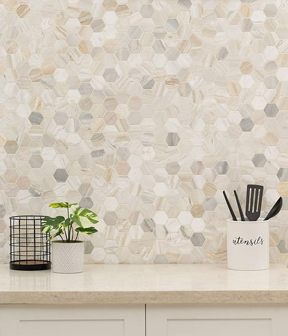 MSI Athena Gold Hexagon Honed Mesh Mounted Mosaic Tile for Bathroom, Kitchen Backsplash, Accent Wall Tile, and Shower Wall Tile