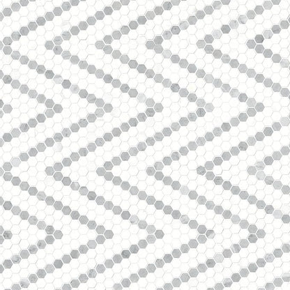 MSI Bianco Dolomite Sazi 11 in. x 14 in. Polished Marble Hexagon Wall Tile and Floor Tile for Kitchen Backsplash, Wall Tile for Bathroom, Shower Wall Tile, Mesh Mounted Mosaic Tile
