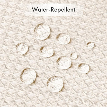 AmazerBath Cream Shower Curtain Waffle Textured, Beige Shower Curtain Fabric Thick Heavy Duty 240GSM Hotel Quality Bathroom Shower Curtains, 72 x 78 Inches