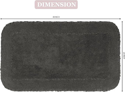 Home Weavers Radiant Collection 100% Cotton Bathroom Rugs Set, Machine Washable Rug, Extra Soft and Absorbent Bath Rug, Kitchen Mat, Bath Mat Set, Bath Floor Mat Non Slip, 24"x40" Rectangle, Gray
