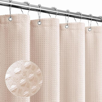 Blush Pink Fabric Shower Curtain, 72 X 72 | Cloth-Textured Shower Curtain for Bathroom - Soft Cloth & Hotel Spa Luxury, Water Repellent, Machine Washable