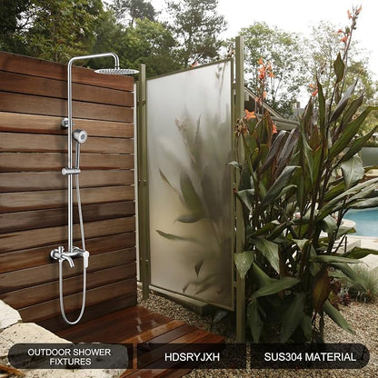 HDSRYJXH Shower Faucet - Shower Faucets Sets Complete, Shower System - Outdoor Shower Kit/Outdoor Shower Fixtures W/ SS304 Shower Head with 3 modes Handheld, Brushed Nickel