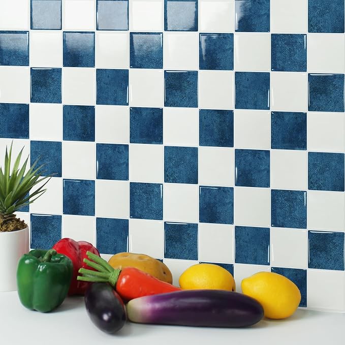 STICKGOO 10 Sheets Peel and Stick Backsplash - 9" x 9" 5D Adhesive Peel and Stick Tile Backsplash for Kitchen&Bathroom