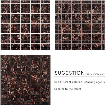 11.5 sq.ft Pruple Glass Mosaic Tile for Bathroom, Pool, Kitchen Backsplash | Waterproof Wall & Floor Tile. Heat & frost resistant outdoors. Mesh-mounted easy install. Use any grout. Easy clean. 10pcs.