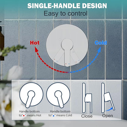 Tub Shower Faucet, Polished Chrome Shower Faucet Set with 8-Inch All-Metal Rainfall Showerhead and Bathtub Spout, Single-Handle Tub Shower-Trim Kit Included Valve, Polished Chrome