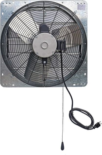 iLiving ILG8SF20V-T 20 inch Shutter Exhaust Attic Garage Grow, Ventilation Fan with 3 Speed Thermostat 6 Foot Long 3 Plugs Cord, 20" - Variable, 3368 CFM, 5000 SQF Coverage Area, Silver