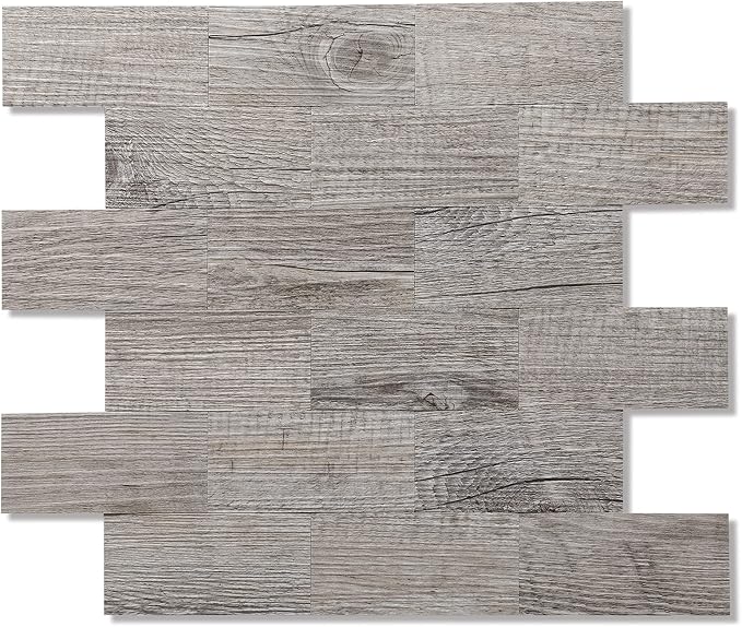 2026 New Upgrade Peel and Stick Backsplash Tile, Peel and Stick 11.34" X 11.57" Wall Tile for Kitchen, Bathroom, Fireplace, Laundry (Grey Rustic, 10 Packs)