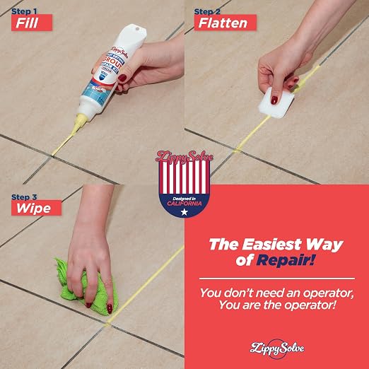 Tile Grout Repair Kit, Refresh Tile Grout Filler (8.8 oz, Cream) | Restore & Renew Tile Joints, Fast-Drying Grout Sealer & Paint, Squeeze Tube for Bathroom, Shower & Kitchen Floors, Waterproof