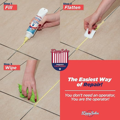 Tile Grout Repair Kit, Refresh Tile Grout Filler (8.8 oz, Cream) | Restore & Renew Tile Joints, Fast-Drying Grout Sealer & Paint, Squeeze Tube for Bathroom, Shower & Kitchen Floors, Waterproof
