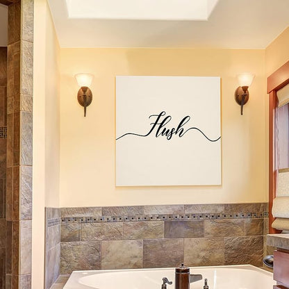 Renditions Gallery Simple Flush Sign Bathroom Décor Gallery Wrapped Canvas Wall Art, 16x16,