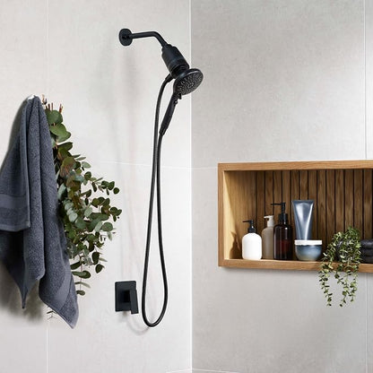 SEVENTY 5-Setting Magnetic Handheld Shower Head with Shower Filter and 59 Inch Hose in Matte Black – Helps Reduce Chlorine and Impurities for Healthier Hair, Skin and Scalp, Easy to Install (12160)