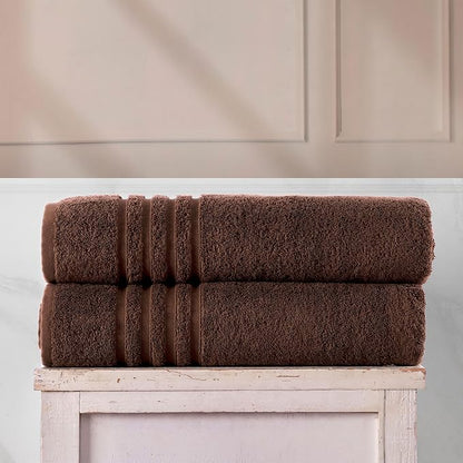 Hawmam Linen Jumbo Large Bath Sheets Towels 2 Pack Soft and Absorbent, Premium Quality 100% Cotton Towels (Brown, Bath Sheet)