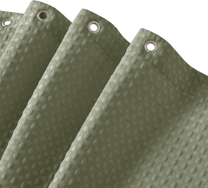 Madison Park Arbor Waffle Extra Long Shower Curtain, 72 x 84, Sage Green | Adds Privacy, Machine Washable, Farmhouse, OEKO-TEX Certified Bathroom Curtain, 3M Scotchgard Moisture Management