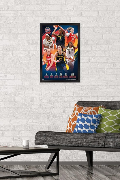 Trends International WNBA Indiana Fever -Team 24 Wall Poster, 22.4L x 14.7W, Black Framed Version