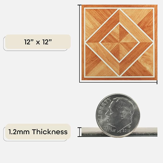 Nexus Peel & Stick Vinyl Floor Tiles, 20-Pack, 12 x 12 in, White | Decorative Tile Format: Dimensional Tile Texture Adds Coordinated Finish Detail.