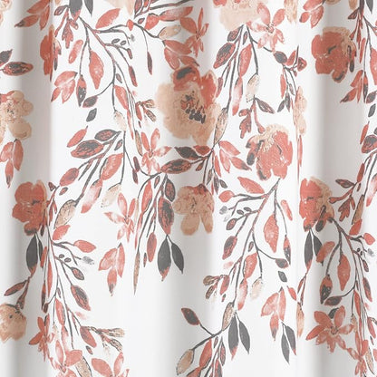 Lush Decor Tanisha Shower Curtain, 72" W x 72" L, Blue & Gray - Light Blue Flower Vine Print - Beautiful & Elegant Floral Shower Curtain - Modern Farmhouse, Cottage & French Country Bathroom Decor