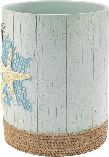 Avanti Linens - Waste Basket, Decorative Trash Can, Coastal Inspired Bathroom Decor (Beachcomber Collection)