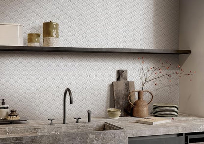 5 Sheets White Diamond Mosaic Wall and Floor Tiles for Bathroom and Kitchen 12.2 * 11.8 Inches 1 sq.ft