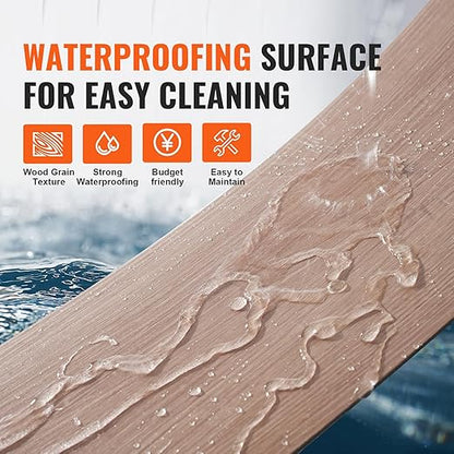 VEVOR Self Adhesive Vinyl Floor 36 x 6 inch, 36 Tiles 2.5mm Thick Peel and Stick Floor Tile Home Decor Natural Wood Grain DIY Flooring for Kitchen, Dining Room, Bedrooms & Bathrooms(54 Sq.Ft)