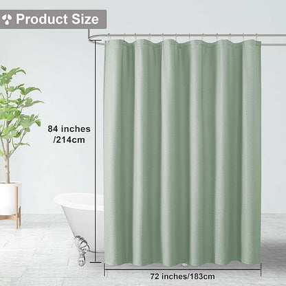 OVZME Berry Sage Green Extra Long Shower Curtain 72 x 84 Inch, 3D Embossed Textured Fabric Shower Curtain for Bathroom, Hotel Spa Bathroom Curtains, Water Repellent Machine Washable