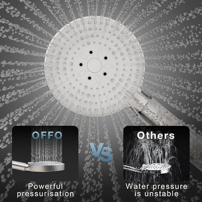 OFFO Handheld Shower Head with Filter, 20 Stage Shower Head with Filters for Hard Water, 6 Modes High Pressure Shower Head to Remove Chlorine, Brushed Nickel